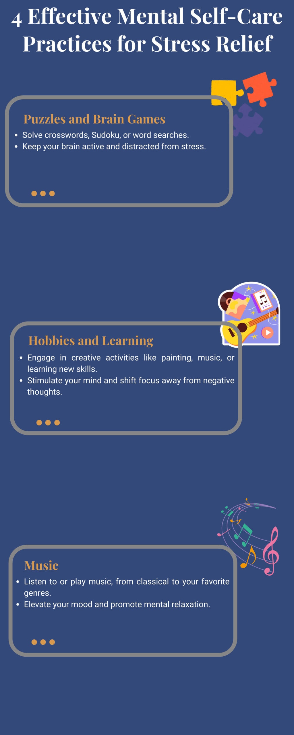 3 mental self-care practices infographic