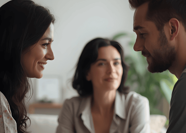 A couple in front of a therapist