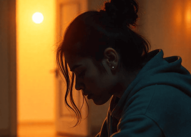 An individual experiencing anxiety and depression
