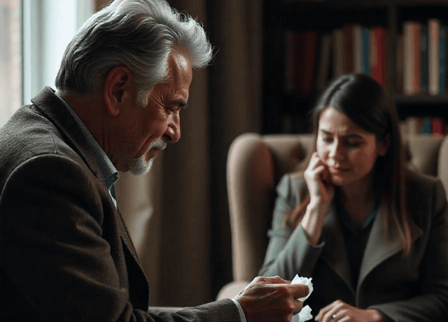 therapist comforting a distressed individual