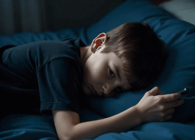 teen boy curled up on a bed cope with emotional stress