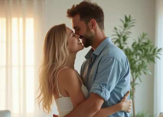 A couple in a happy mood