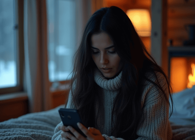 woman sitting alone on a bed in soft light